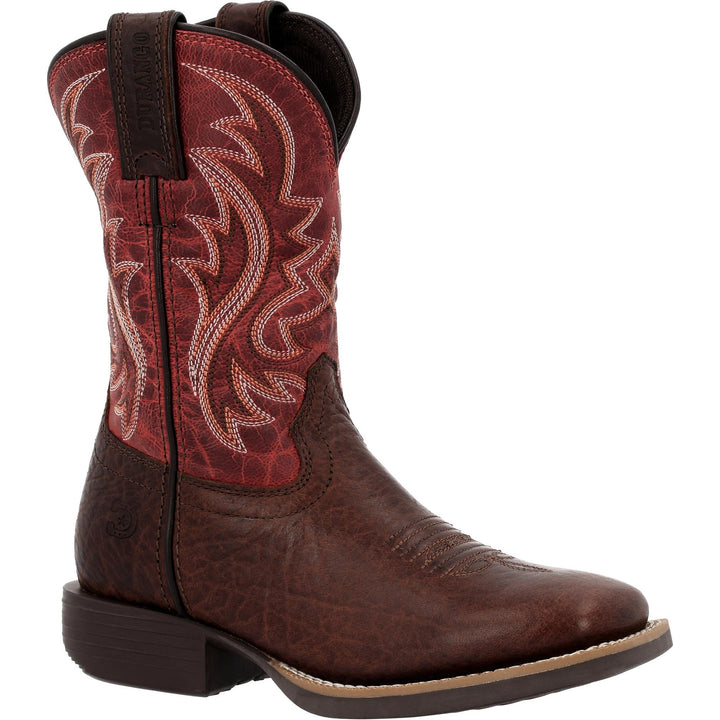 Durango Kids SHYLOH LITTLE KIDS 8 INCH SQUARE TOE MAHOGANY/DYNAMITE RED