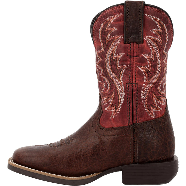 Durango Kids SHYLOH LITTLE KIDS 8 INCH SQUARE TOE MAHOGANY/DYNAMITE RED