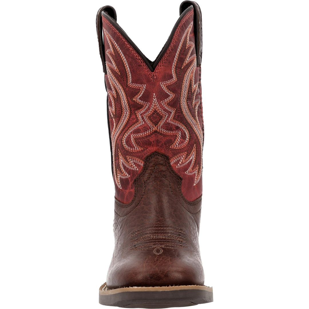 Durango Kids SHYLOH LITTLE KIDS 8 INCH SQUARE TOE MAHOGANY/DYNAMITE RED