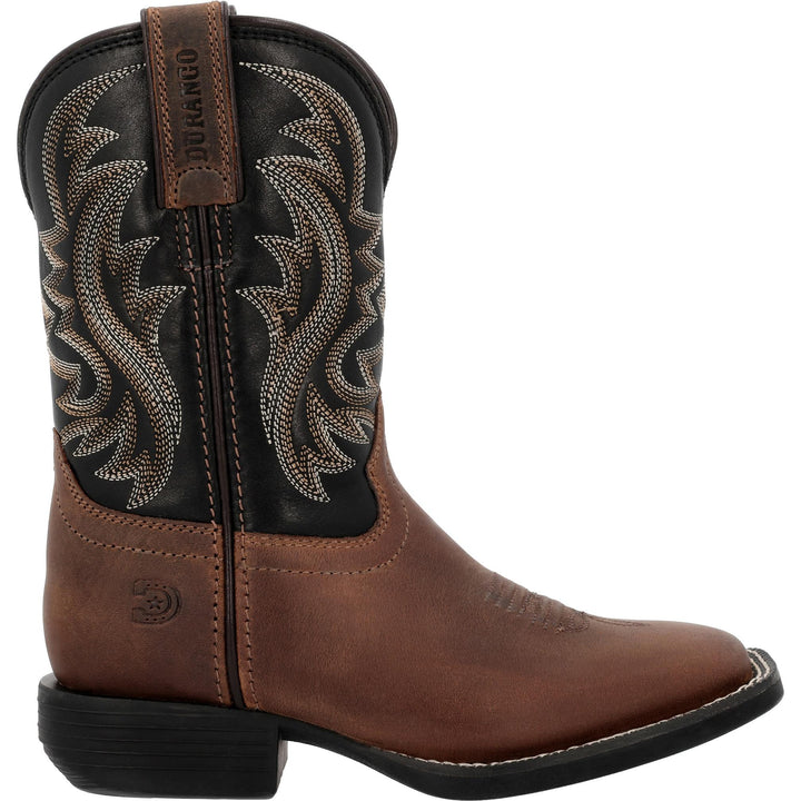 Durango Kids SHYLOH LITTLE KIDS 8 INCH SQUARE TOE BRAWNY BROWN/ BLACK ONYX