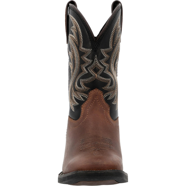 Durango Kids SHYLOH BIG KIDS 8 INCH SQUARE TOE BRAWNY BROWN/ BLACK ONYX