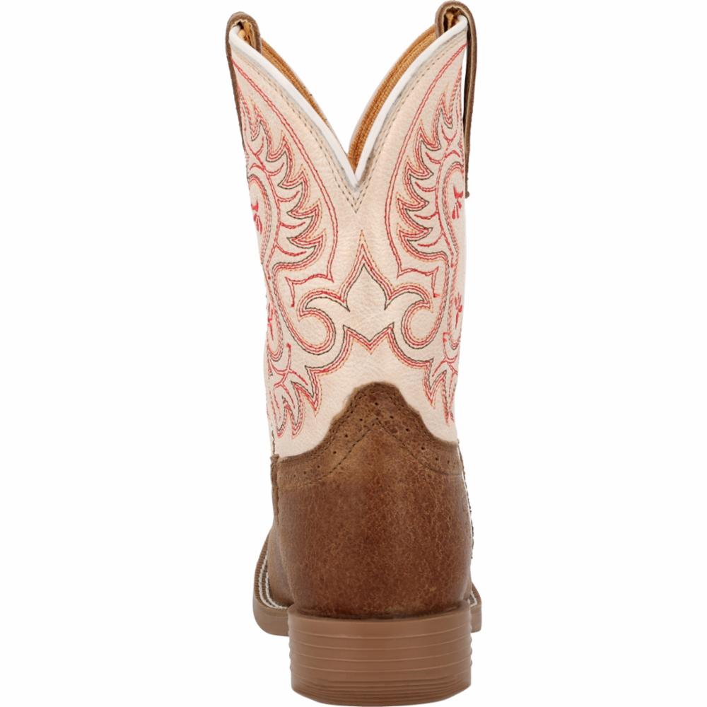 Durango Kids SHYLOH BIG KIDS 8 INCH SQUARE TOE HONEY TAN/ METALLIC PEACH