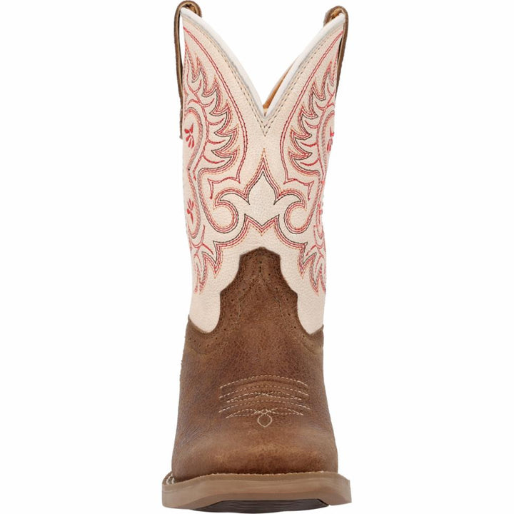 Durango Kids SHYLOH BIG KIDS 8 INCH SQUARE TOE HONEY TAN/ METALLIC PEACH