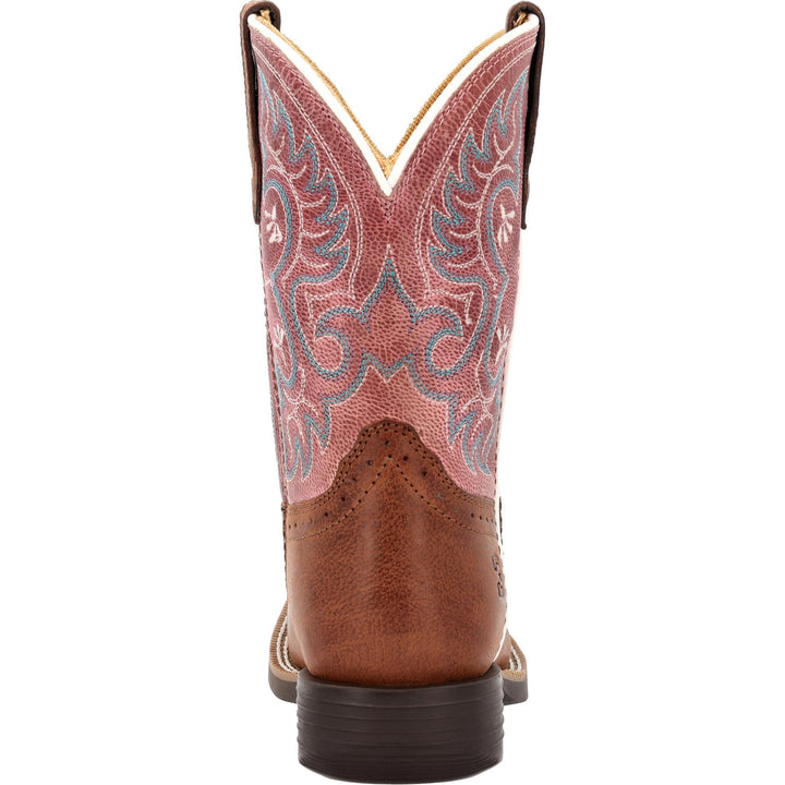 Durango Kids SHYLOH LITTLE KIDS 8 INCH SQUARE TOE RUSTY BROWN/ DUSTY ROSE