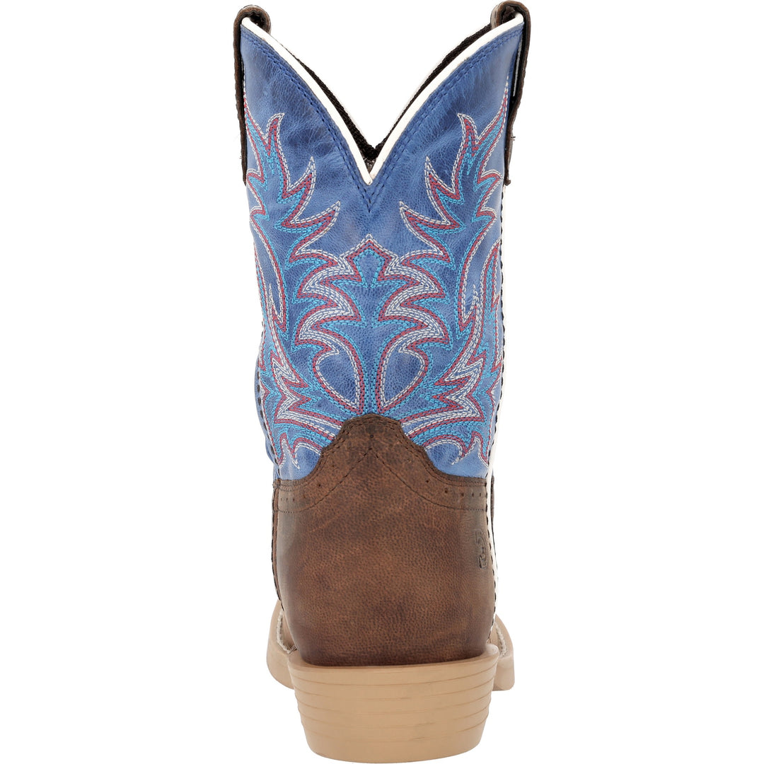 DURANGO KIDS SHYLOH LITTLE KID'S 8" CUTTER TOE DRIFT WOOD/LAPIS BLUE