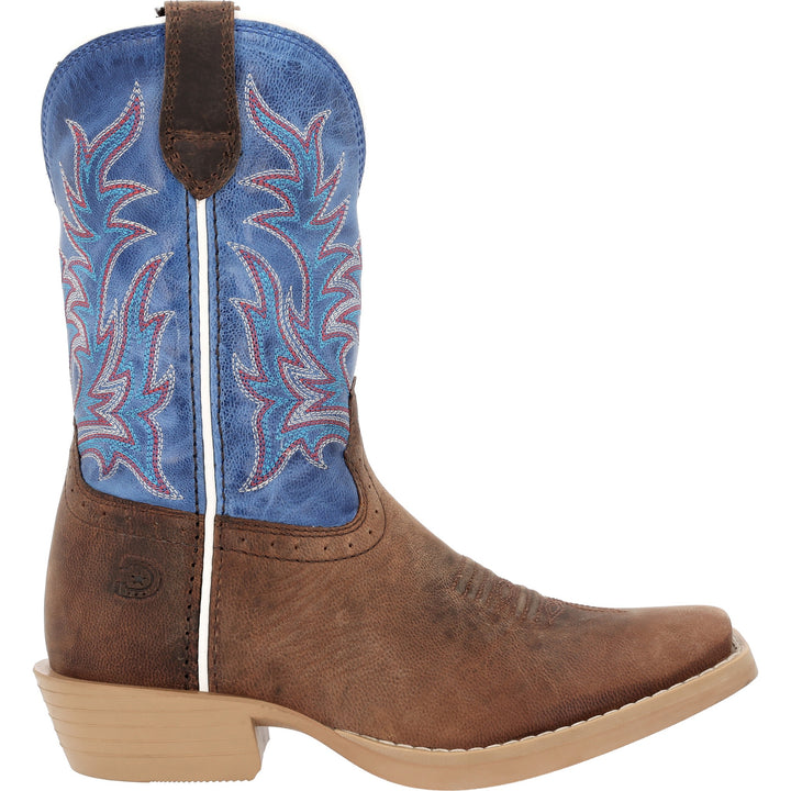DURANGO KIDS SHYLOH LITTLE KID'S 8" CUTTER TOE DRIFT WOOD/LAPIS BLUE
