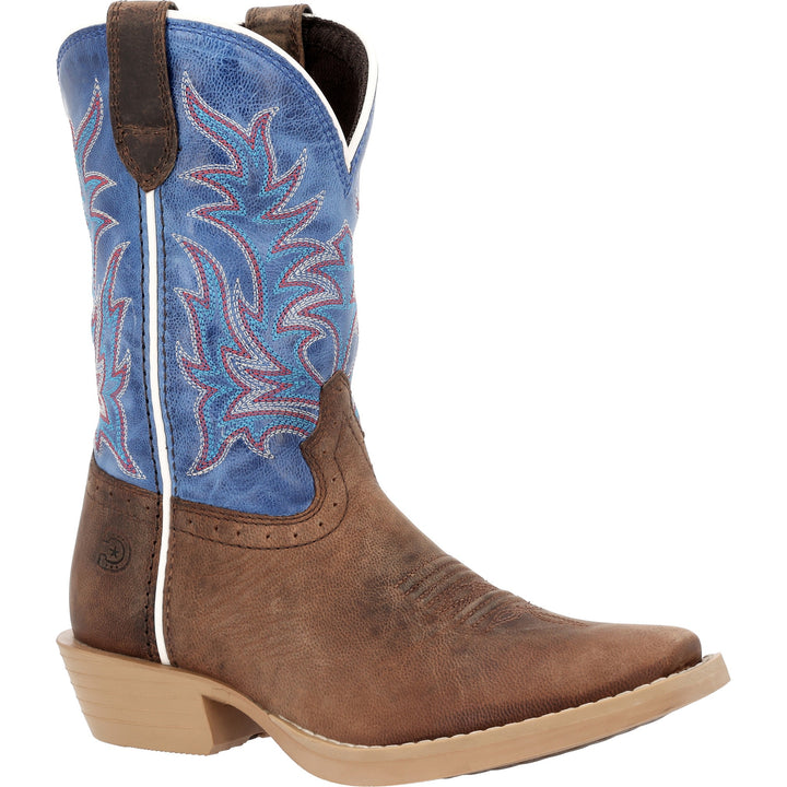 DURANGO KIDS SHYLOH LITTLE KID'S 8" CUTTER TOE DRIFT WOOD/LAPIS BLUE