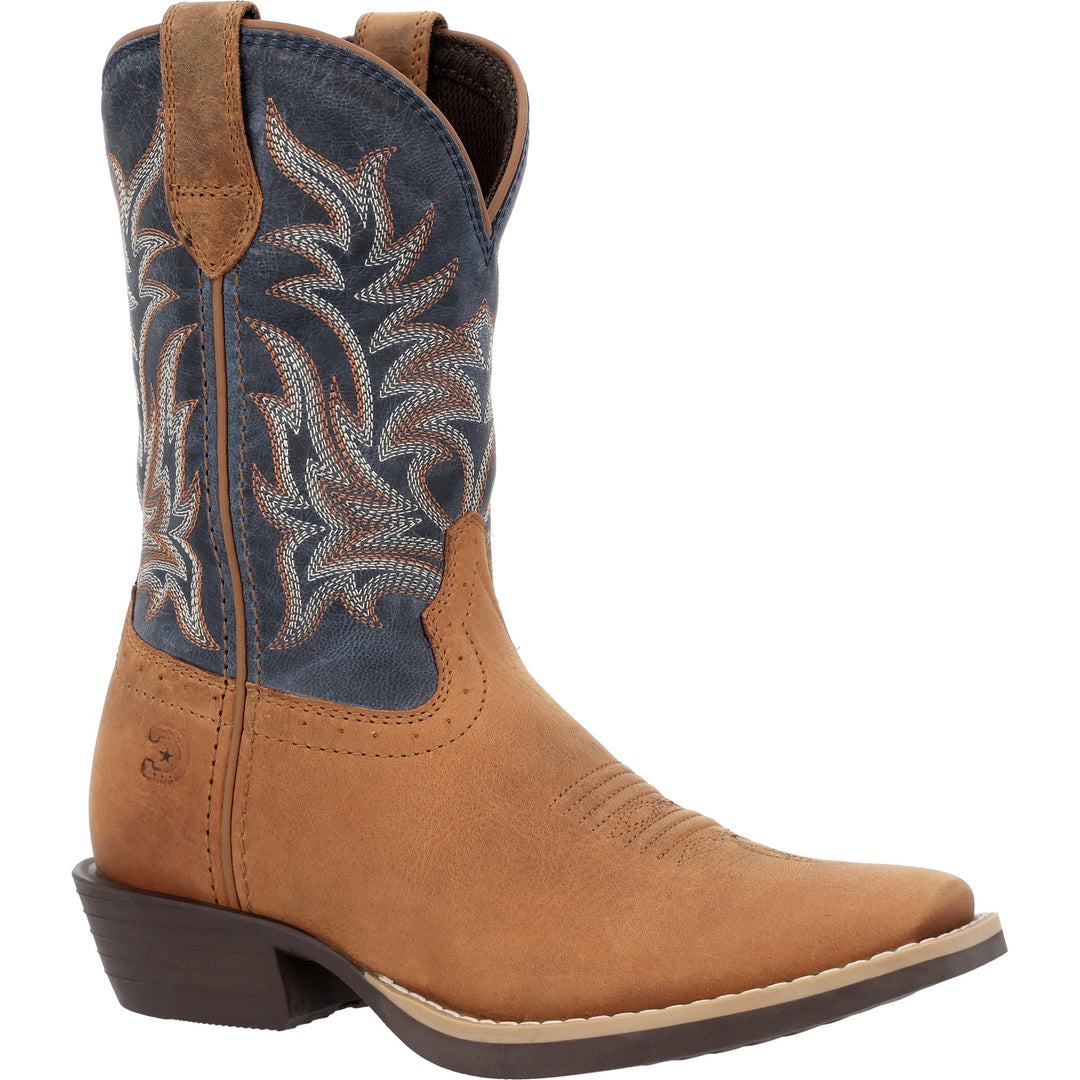 DURANGO KIDS SHYLOH LITTLE KID'S 8" CUTTER TOE BROWN/DEMIN BLUE