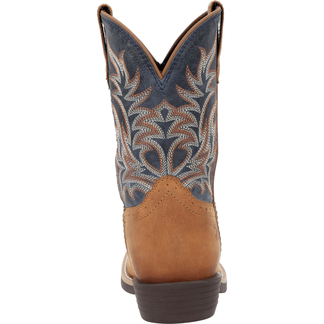 DURANGO KIDS SHYLOH BIG KID'S 8" CUTTER TOE BROWN/DEMIN BLUE