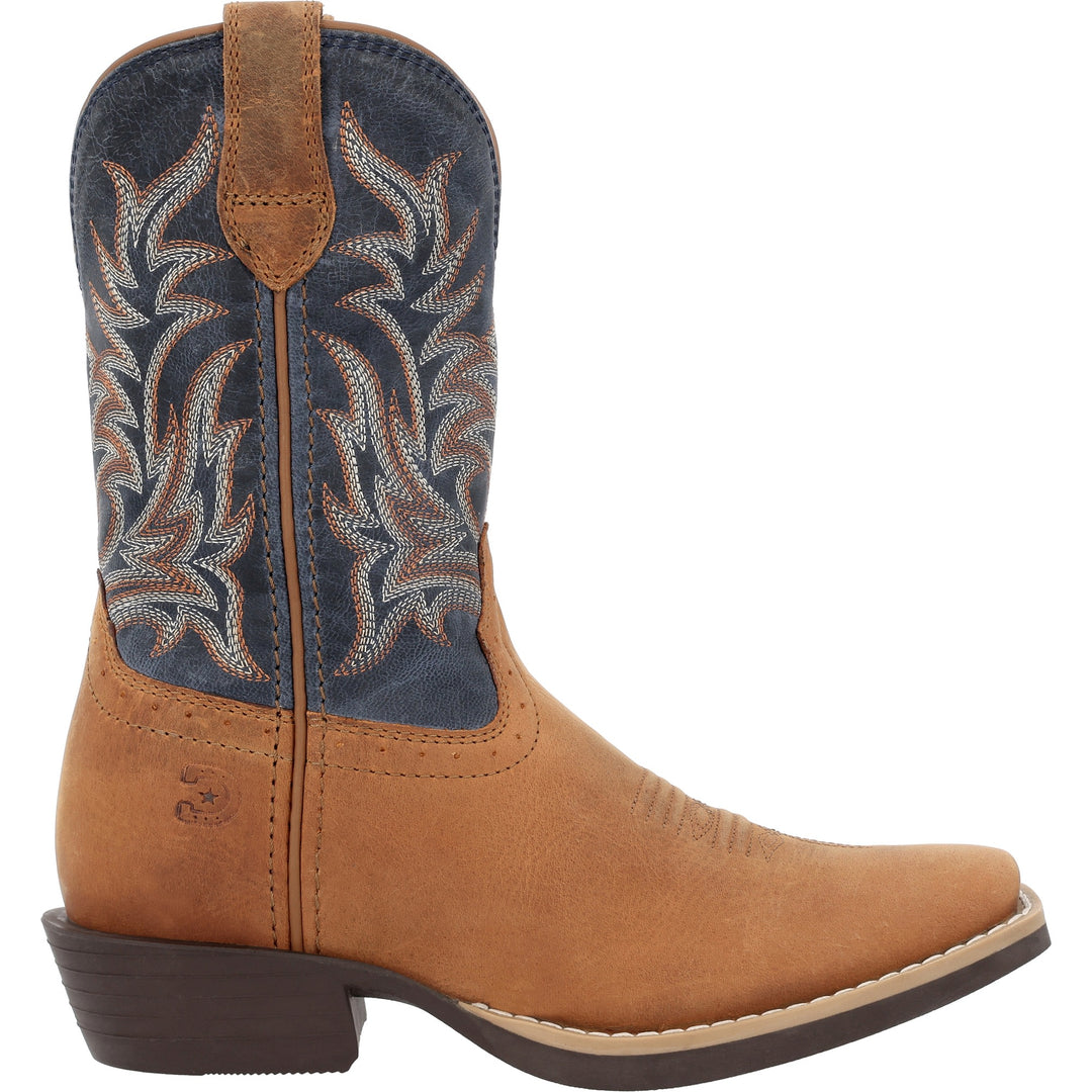 DURANGO KIDS SHYLOH BIG KID'S 8" CUTTER TOE BROWN/DEMIN BLUE