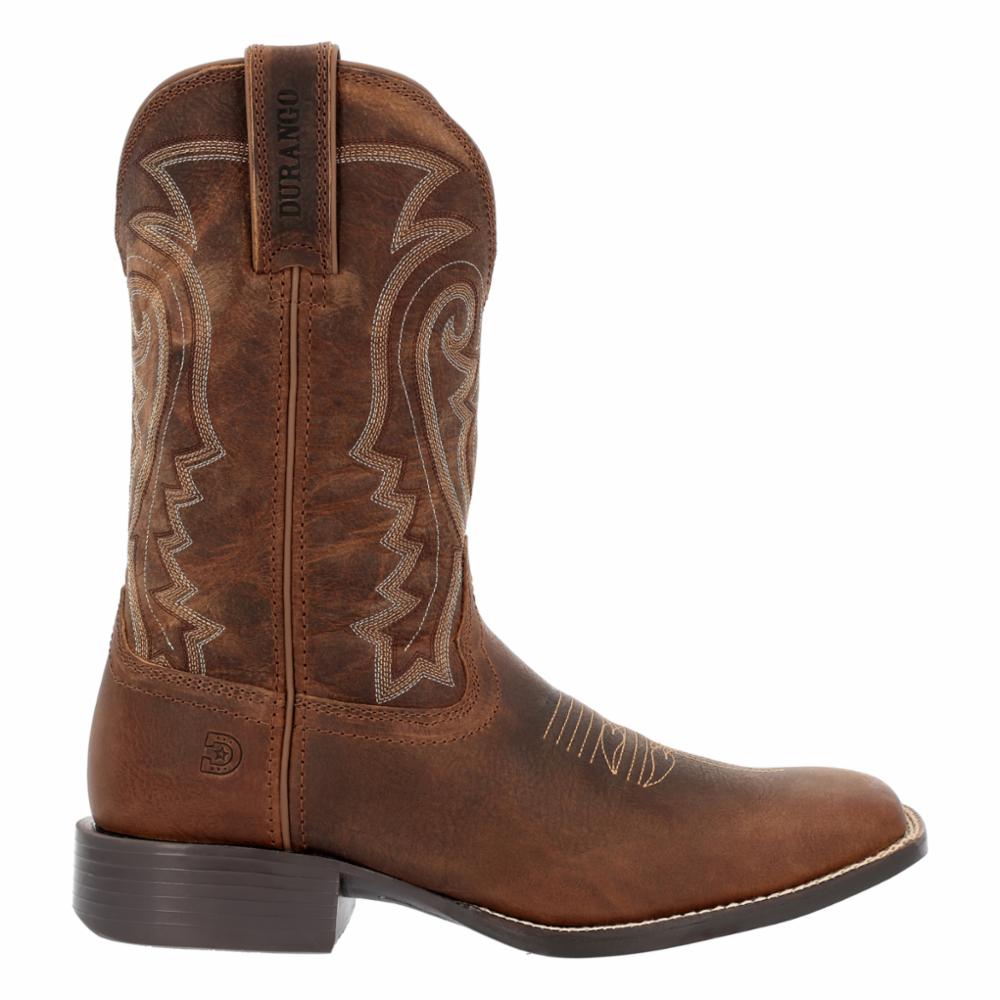 Silverton Men’s Genuine Leather Ranch Western Boots – Handcrafted Square Toe – Red Brown – Made In Mexico