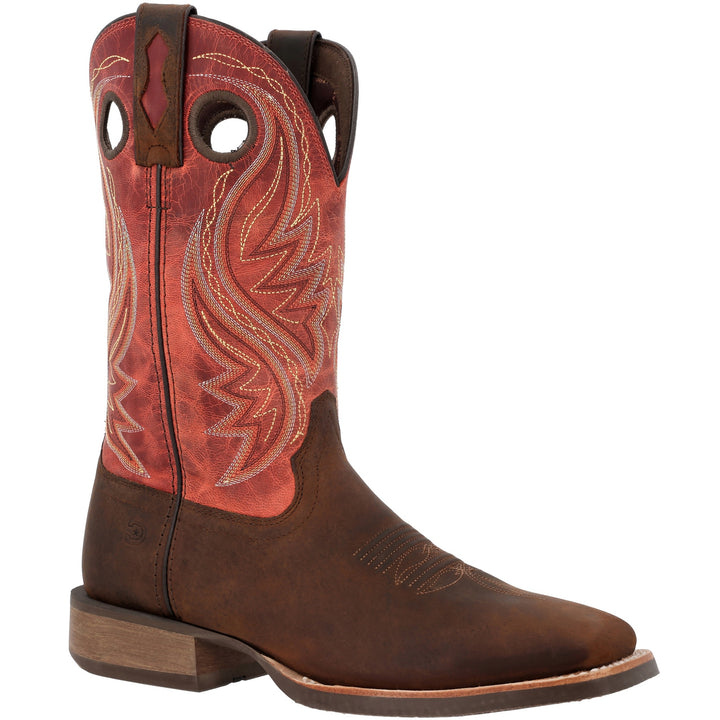 DURANGO REBEL PRO MEN'S 12" SQUARE TOE WESTERN BOOT HICKORY BROWN/CHILI PEPPER
