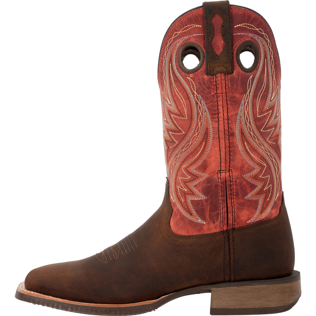 DURANGO REBEL PRO MEN'S 12" SQUARE TOE WESTERN BOOT HICKORY BROWN/CHILI PEPPER