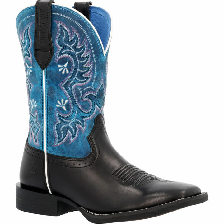 Durango SHYLOH WOMENS 10 IN WESTERN BOOT BLACK ONYX/ BLUE BLAZE