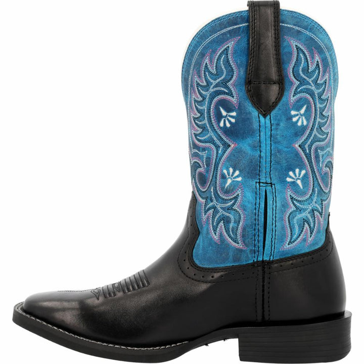 Durango SHYLOH WOMENS 10 IN WESTERN BOOT BLACK ONYX/ BLUE BLAZE