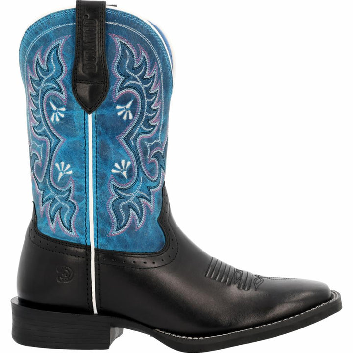 Durango SHYLOH WOMENS 10 IN WESTERN BOOT BLACK ONYX/ BLUE BLAZE
