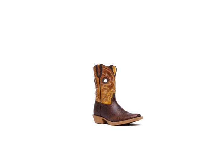 DURANGO KIDS SHYLOH LITTLE KID'S 8" CUTTER TOE MOLE BROWN/GOLDEN MAIZE