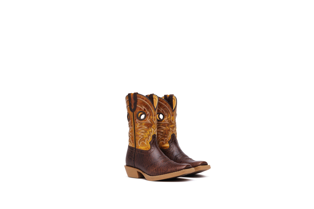 DURANGO KIDS SHYLOH LITTLE KID'S 8" CUTTER TOE MOLE BROWN/GOLDEN MAIZE