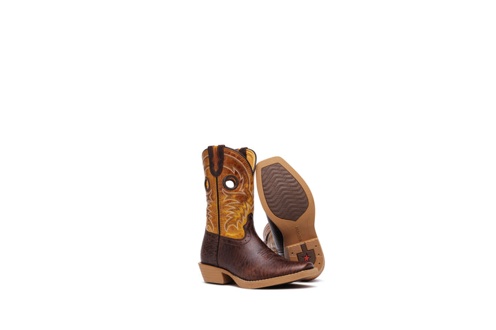 DURANGO KIDS SHYLOH BIG KID'S 8" CUTTER TOE MOLE BROWN/GOLDEN MAIZE