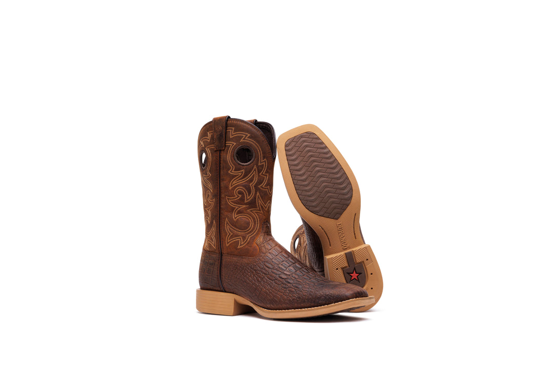DURANGO SHYLOH 11" SQUARE TOE PULLHOLE BROWN/CROCO